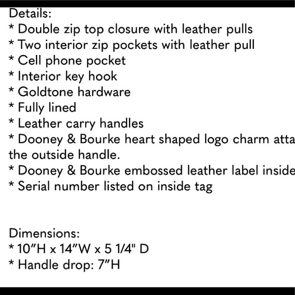 🌟Dooney & Bourke Signature Crossword Zip Satchel w/COA🌟 - Picture 9 of 9